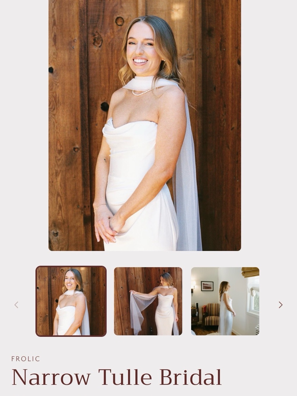 100% Silk Bridal Tulle Scarf Off-White